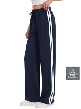 Women's Track Pants Straight Leg Joggers Drawstring Zip Pockets